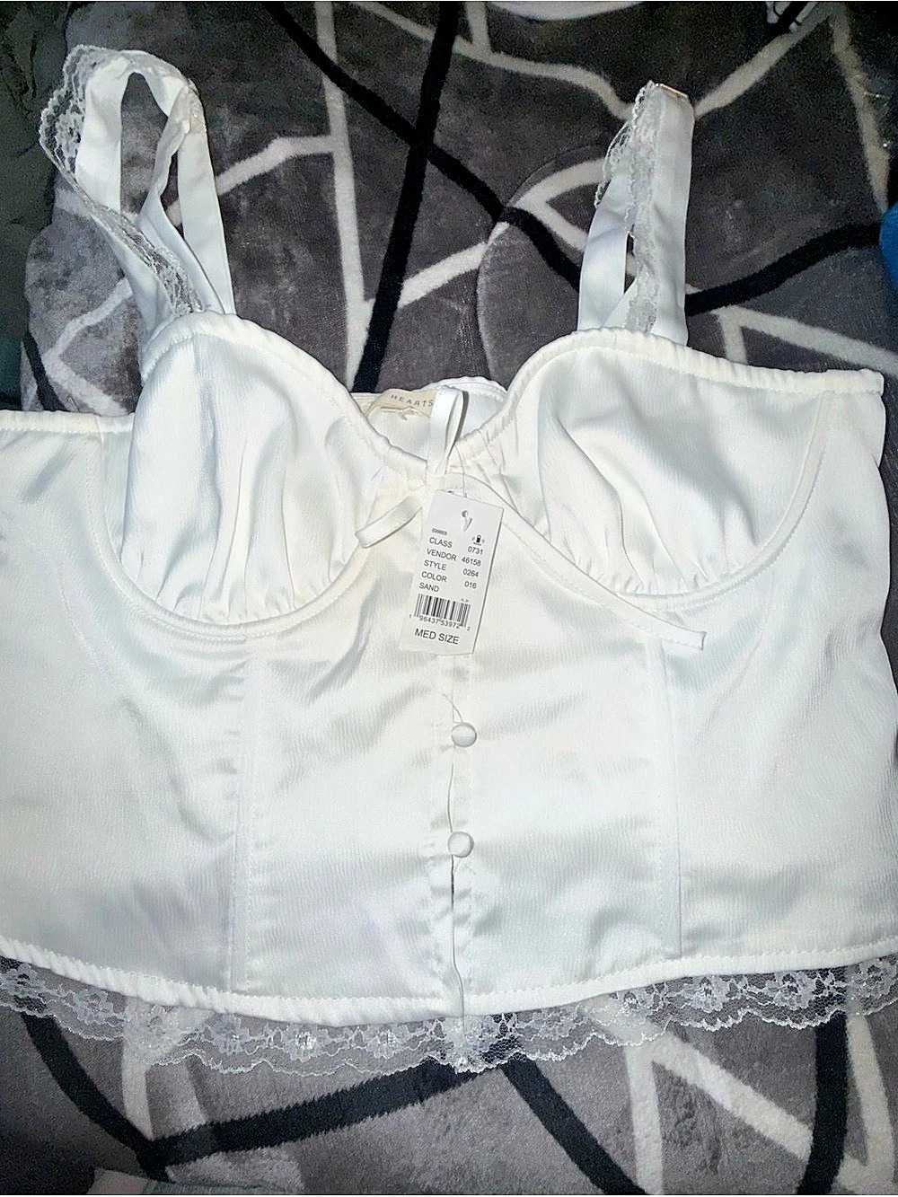 LA Hearts White Lace Bustier